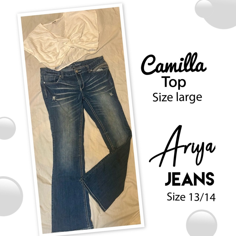 Ariya Women's Dark Blue Boot Cut Jeans w/Camilla Top